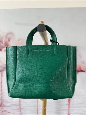 Ampersand As Apostrophe Emerald Green Pebbled Leather Tote